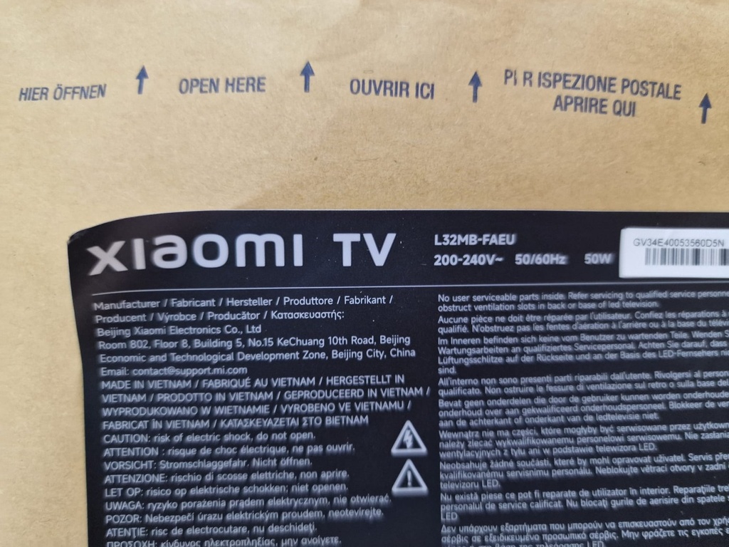 Pegatina del TV donante Xiaomi L32MB-FAEU