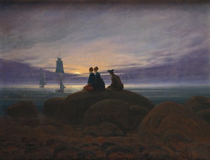 Salida de la luna sobre el mar · Friedrich